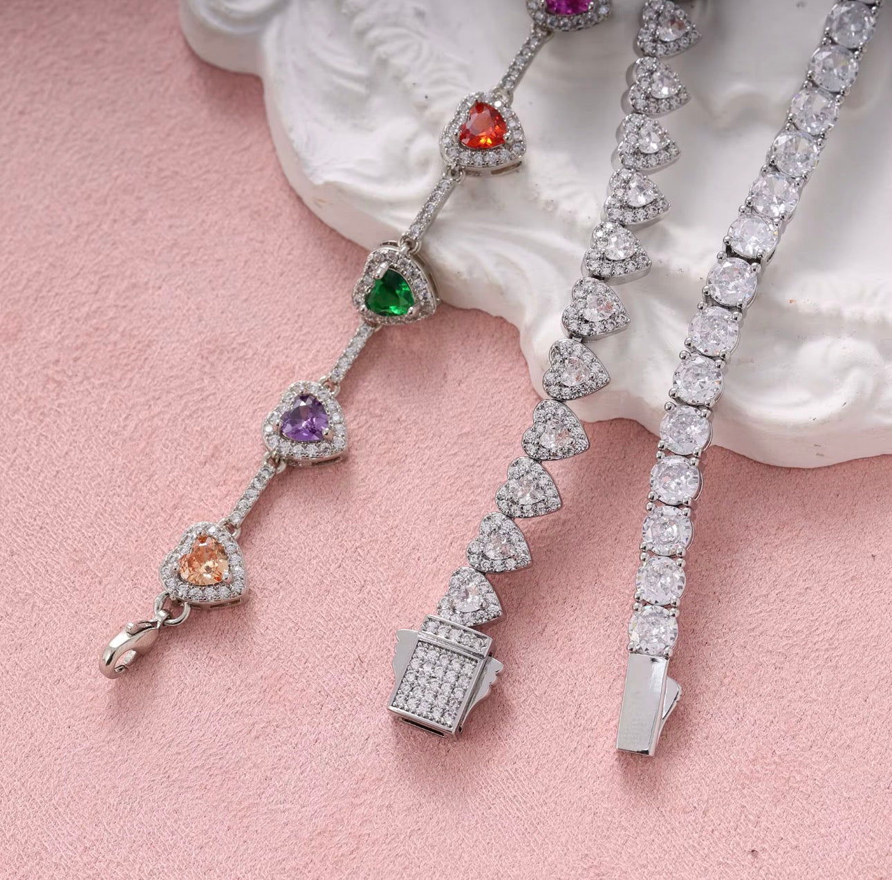 Diamond Heart Tennis Bracelet