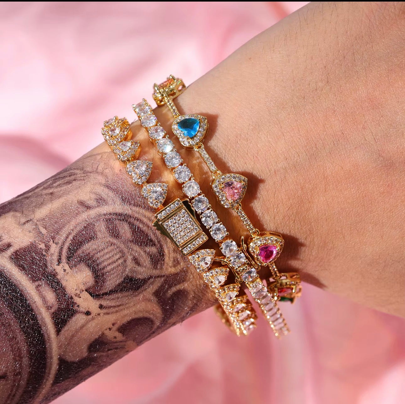 Diamond Heart Tennis Bracelet