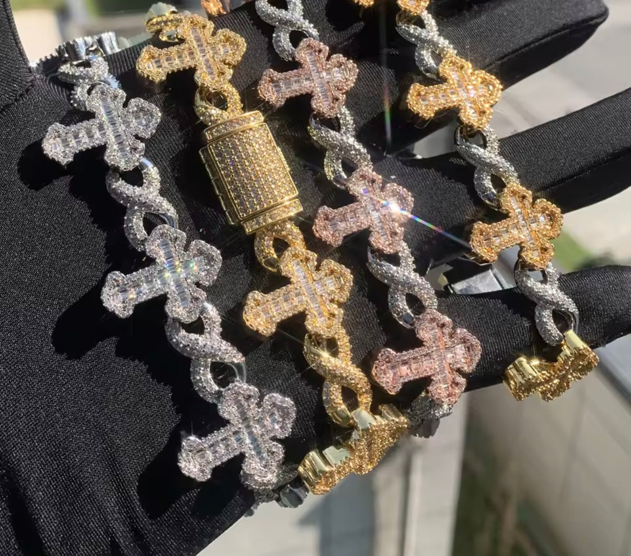 Cuban Infinite Cross Bracelet