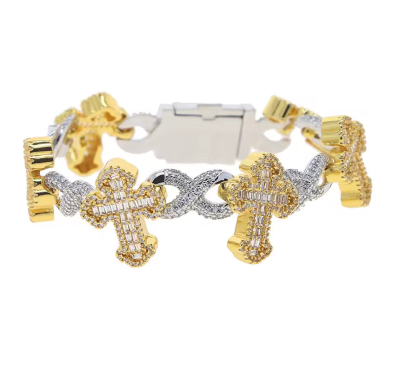 Cuban Infinite Cross Bracelet