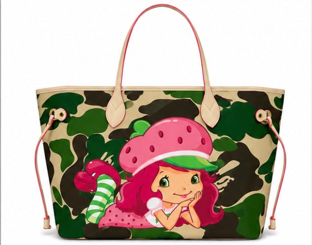 Camo Strawberry Shortcake Tote Bag