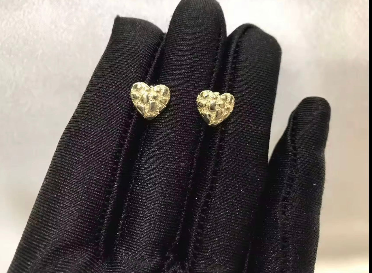Mini Heart Stone Stud Earrings
