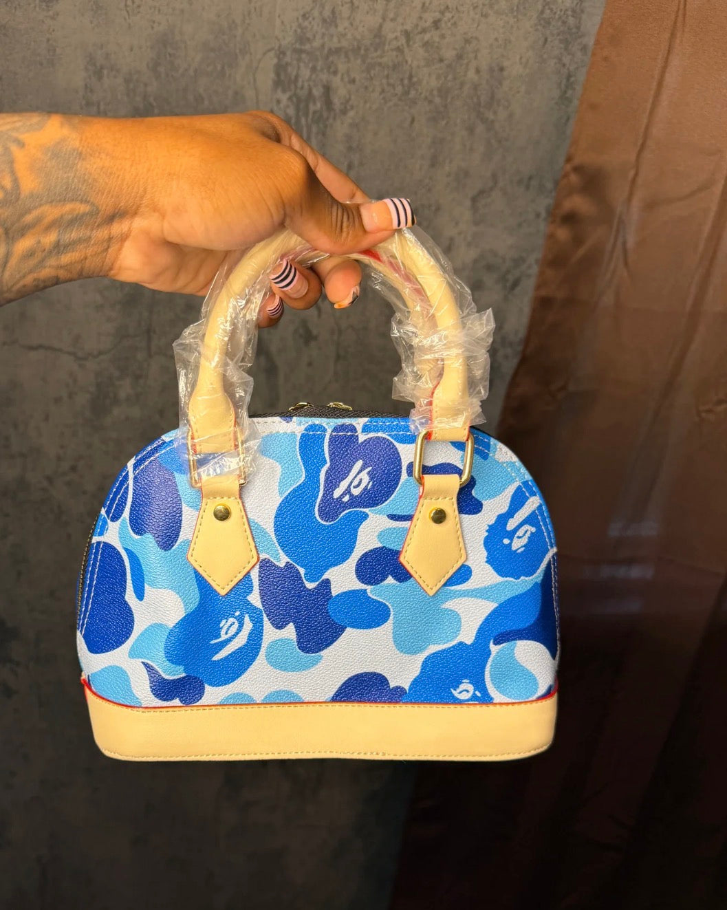 Blue Camo Shell Bag