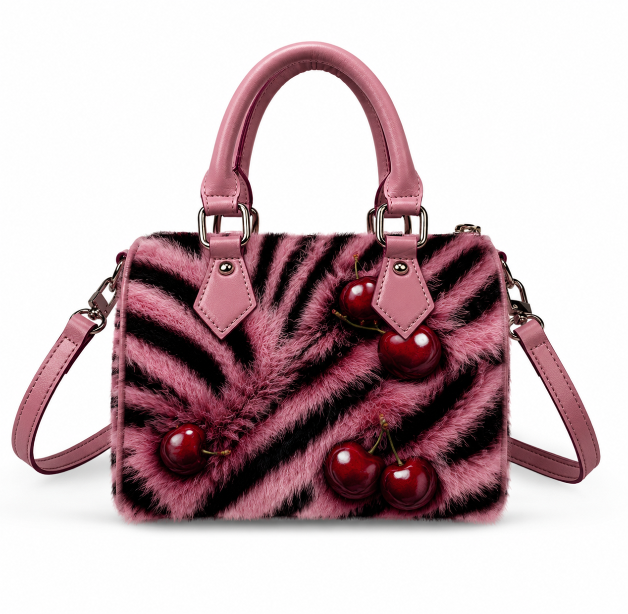 Cherry Fuzz Pillow Bag