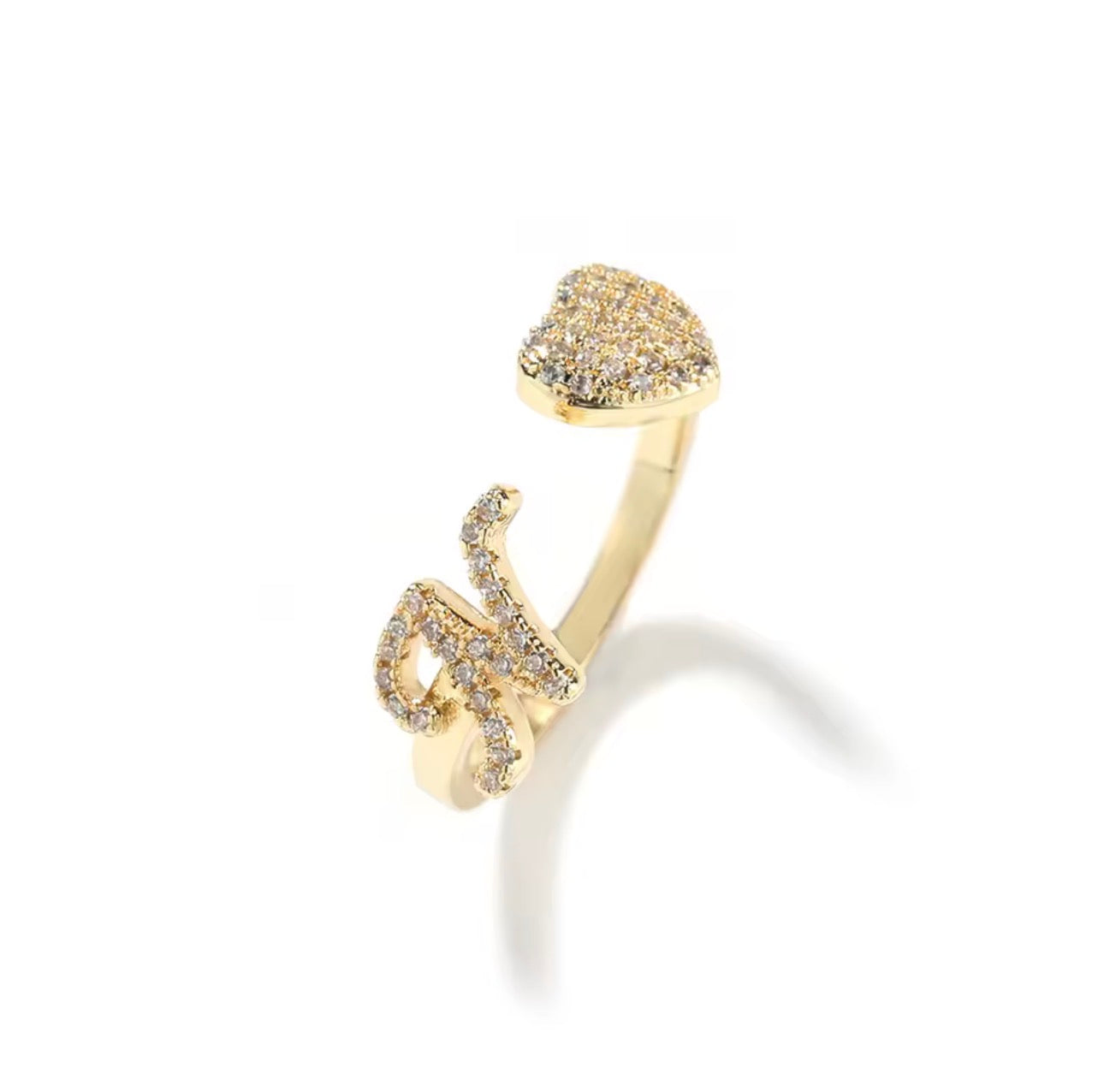 Heart Initial Ring