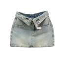 Miu Miu Rhinestone Jeans Skirt