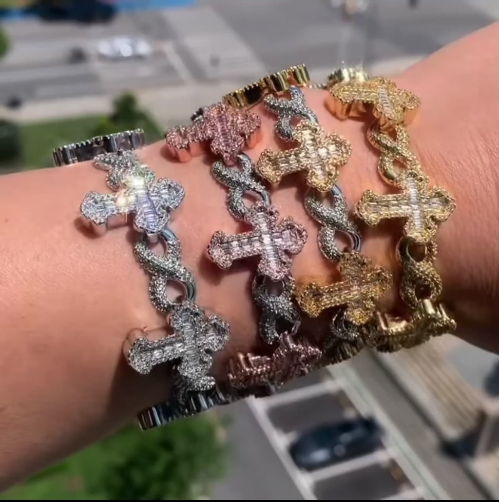 Cuban Infinite Cross Bracelet